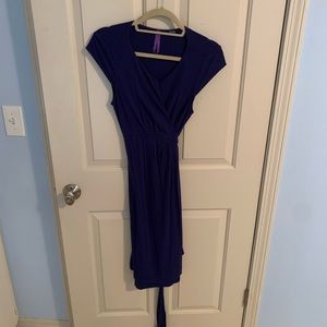 Seraphine blue cap sleeved maternity dress, size 10